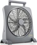 O2COOL Treva 10 inch Rechargeable Portable Fan Smart Power Air Circulator. Plug-In AC Adapter and Battery Powered, USB Charging Port, For Camping Travel and Indoors Use