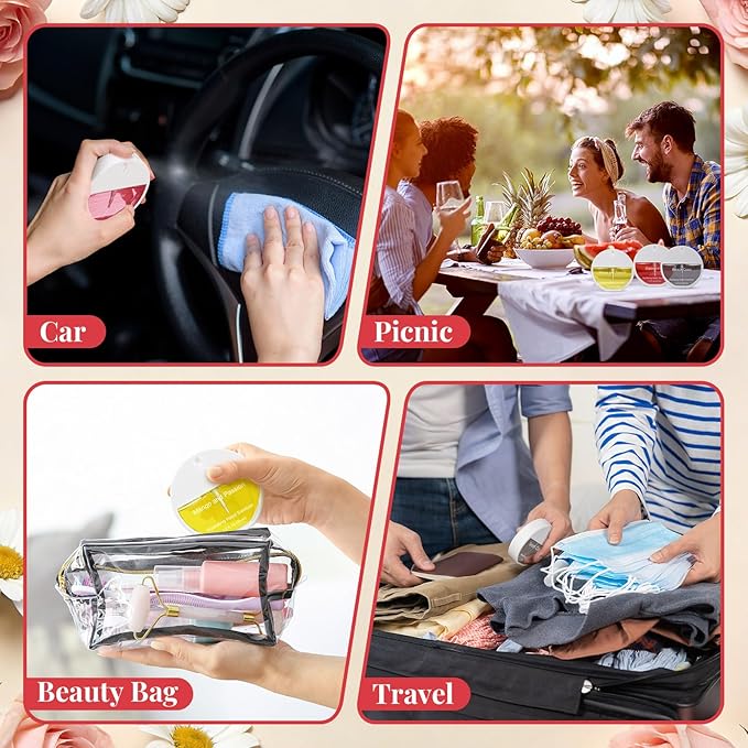 3 Pcs Power Mist Hydrating Hand Sanitizer Spray Bulk Travel Size Hand Sanitizer 1.2 oz Circular Spray Bottle for Daily Use Thank You Gifts Mother's Day Employee Nurse Teacher Appreciation Gifts