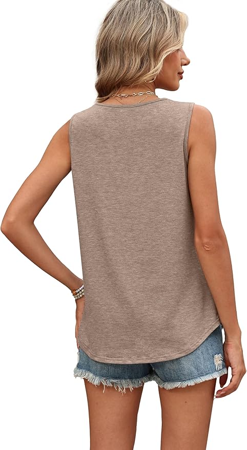 WIHOLL Tank Tops for Women Summer Outfits 2026 Crewneck Spring Casual Sleeveless Shirts Blouses Clothing