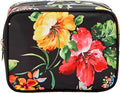 Conair Travel Double Zip Organizer - Toiletry Bag - Makeup Bag - Travel Makeup Bag - Makeup Organizer - Black Floral Print