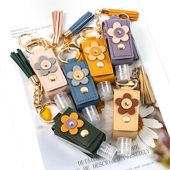 4Pcs Hand Sanitizer Keychain, 30ml Refillable Portable Hand Sanitizer for Toiletry Lotion Liquid Soap Shampoo