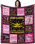 Swimming Gifts for Women Lovers, Soft Cozy Flannel Swimmer Throw Blankets, Swimmer Gift Ideas for Swimming Instructor Coach 50"x40"