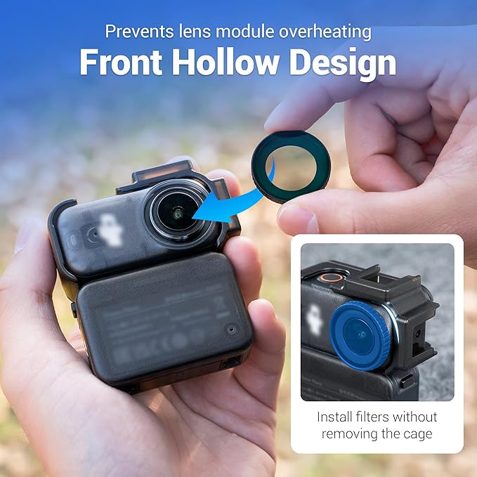 JJC Osmo Nano Cage for DJI Osmo Nano Accessories, Probe Lens Photography Expansion Adapter with 1/4"-20 Thread Hole, 2 Cold Shoe and Built-in Strong Magnet, Creative Narrow Crevice Shooting, ABS Frame
