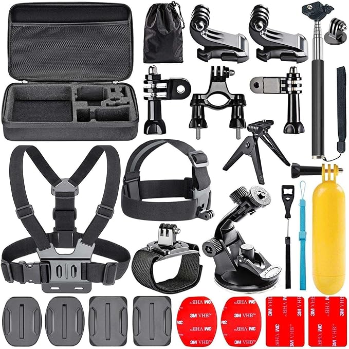 Navitech 18-in-1 Action Camera Accessories Combo Kit with EVA Case - Compatible with GOOKAM 4K 60FPS Action Camera