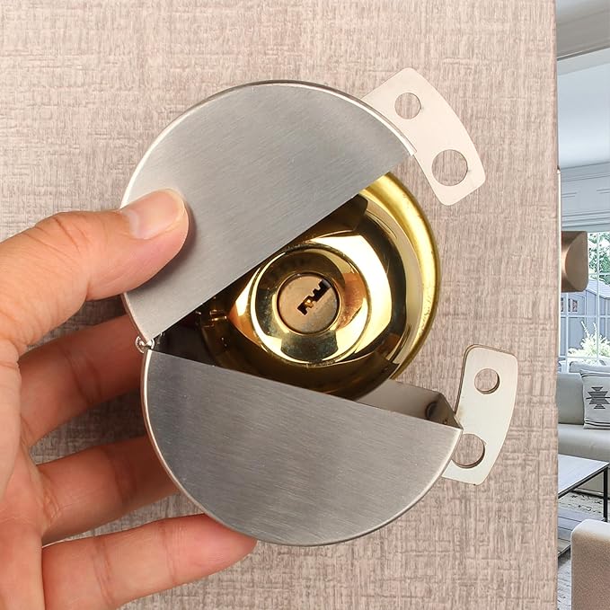 Door Handle/Knob Lock Out Device,Metal Stainless Steel,Cover to Disable The Doorknob/Faucet, Prevents Turning and Operating of Door Knob and Access to Keyhole, (with Padlock) Childproof