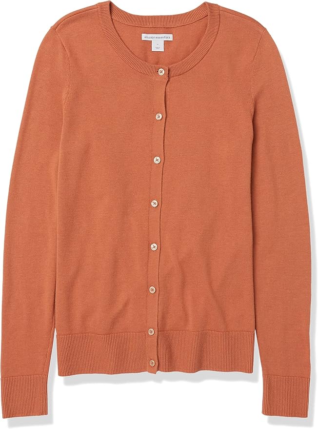 Amazon Essentials Women's Lightweight Crewneck Cardigan Sweater (Available in Plus Size)