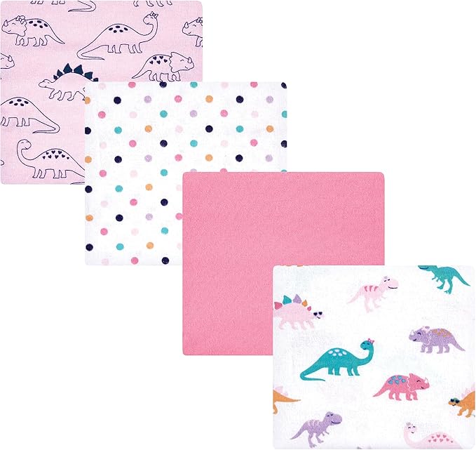 Hudson Baby Unisex Baby Cotton Flannel Receiving Blankets, CuteASaurus, One Size