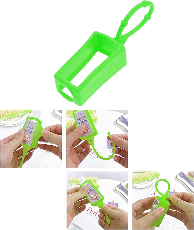 Kare & Kind 7x Silicone Hand Sanitizer Protective Cases (empty) - Soft Smooth Holders for 30ML Bottles - Comes with Soft Adjustable Loops for Backpacks, Keychains - Use for Travel, Home