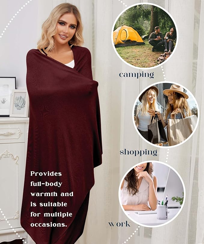 Tencel Cashmere Shawl Wraps for Women,Pashmina Stole Airplane Travel Wool Scarf Blanket Wrap Lightweight UPF 50+
