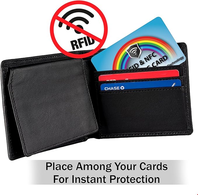 SaiTech IT 2 PK RFID Blocking Cards Protect Your Entire Wallet, Purse, and Cards from NFC Contactless Theft Wallet for Men & Women (Rainbow)