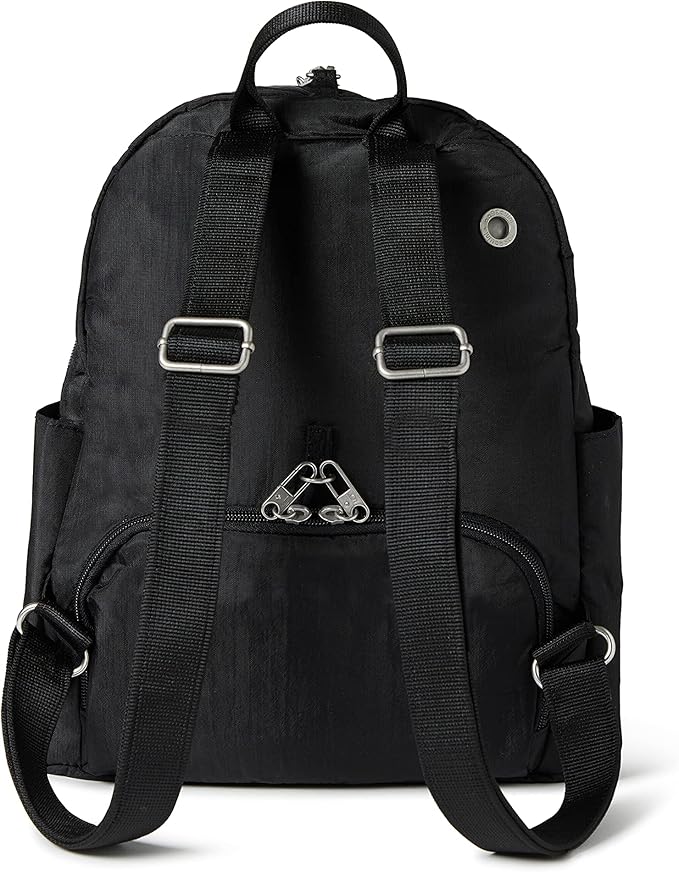 Baggallini Securtex® Anti-theft Vacation Travel Backpack 10x13 Slash-Resistant Nylon Daypack w/RFID, Black