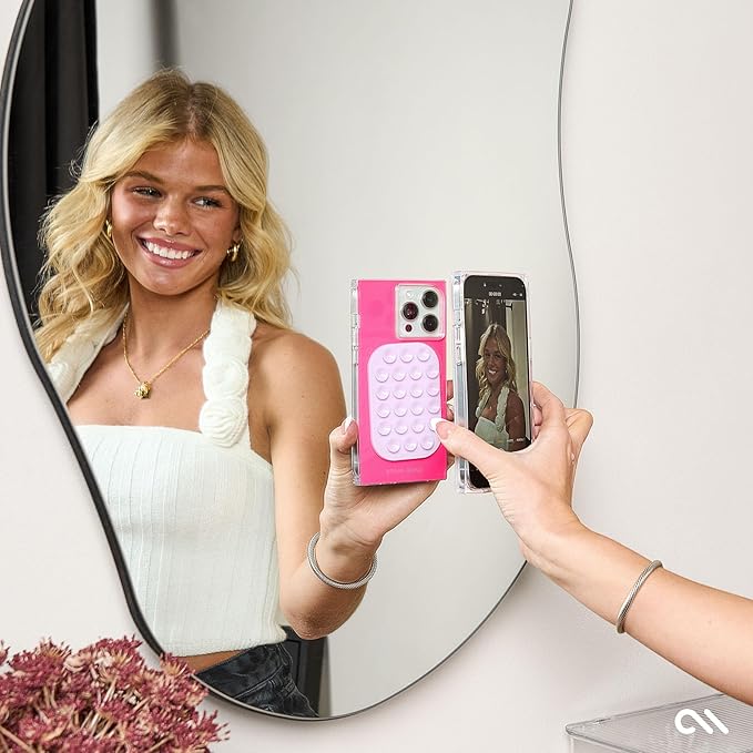 Case-Mate Adhesive Suction Cup Phone Mount - Sticky Phone Grip with Strong 3M Adhesive - Anti-Slip Phone Holder - Content Creator Essentials - Compatible with iPhone, Android Phones & Cases - Stardust