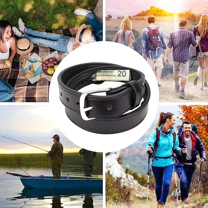 Men's Travel Money Belts - Secret Hidden Cash Storage Waist Belt, Secure Anti Theft Storage Solution | For Travel Safety, Concealed Money Organizer For Dad Men Father Grandfather Son Boyfriend