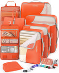 10 Set Packing Cubes for Travel, Gifts for Women Mom,Anti-Tearing Suitcase Organizer for Luggage with Shoe & Hanging Toiletry Bag,OlarHike Vacation Essentials & Accessories for Cruise Ship
