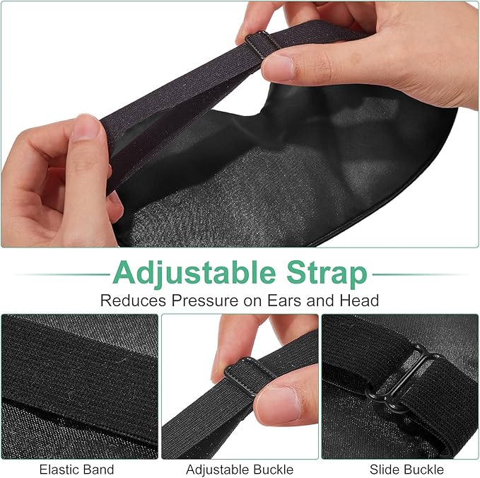 6 Pieces Natural Silk Sleep Mask Soft Eye Mask Adjustable Strap Blindfold Eyeshade Smooth Comfortable Eye Cover with Bag for Sleeping(Black)