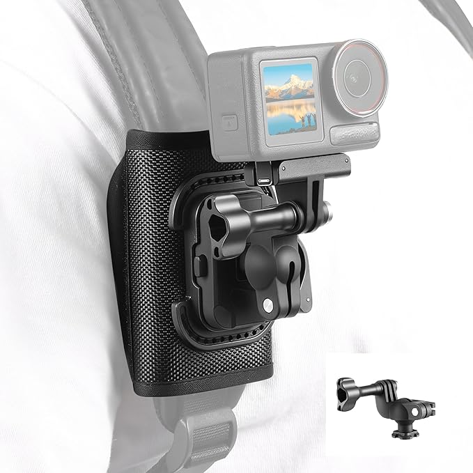 Backpack Mount Shoulder Strap Clip Holder 360° Bag Belt Adjust Quick Release Adapter for Insta360 X5 X4 Air Ace Pro 2 for DJI Osmo 360 Nano Action 6 5 Pro Pocket 3 for GoPro Max2 13 12 11 Accessories