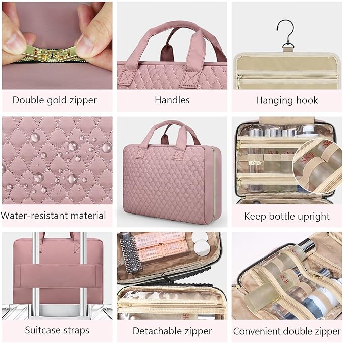 urophylla Detachable Travel Toiletry Bag for Women - Large Toiletry Bags for Traveling Women - Hanging Makeup Cosmetic Bag, Organizer for Travel Accessories Cruise Essential - Travel Size Toiletries