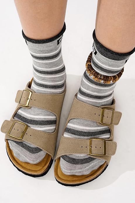 Project Cloud 100% Genuine Leather Flat Sandals For Women 2026 Cork Footbed Womens Sandals with Memory Foam and arch support Vacation Essentials Slides for Women Footwear (Venita)