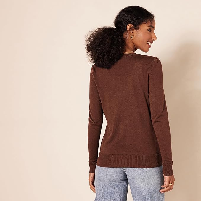 Amazon Essentials Women's Lightweight Crewneck Cardigan Sweater (Available in Plus Size)