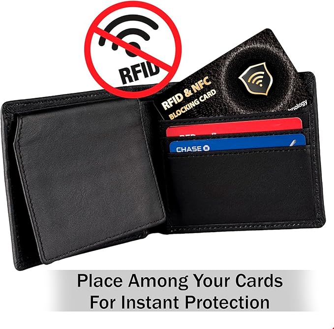 SaiTech IT 10 Pack RFID Blocking Card, Slim Protector for Entire Wallet, Purse, and Debit Credit Cards from NFC Contactless Theft for Men & Women - WG Black