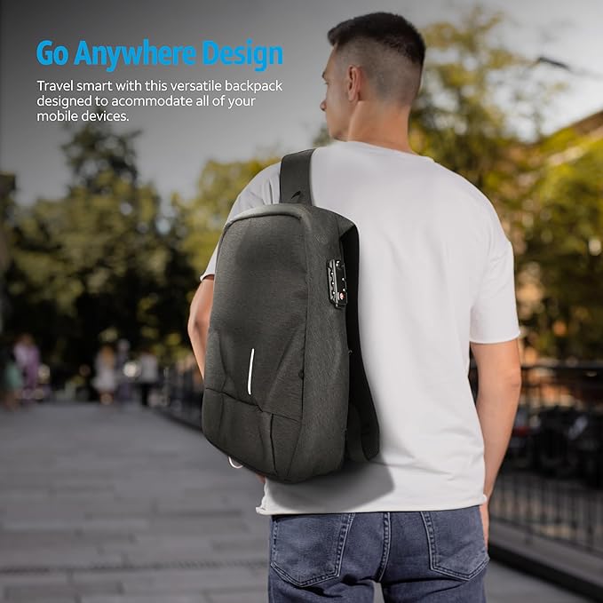 AT&T Essentials 17" Laptop Backpack - School/College Bag with USB Port, TSA Lock, Anti-Theft & Waterproof
