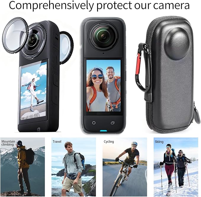 JasonMighty For Insta 360 X4 (NO X4 AIR) Action Camera Protector Accessories Kit Include Camera Case/Silicone Cover/Lens Guards/Screen Tempered Glass