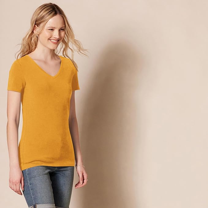 Amazon Essentials Women's Regular-Fit Short-Sleeve T-Shirt (Crewneck and V-Neck Options), Multipacks