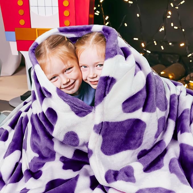 SEEGU Twin Size Blankets for Bed Couch, Large Lightweight Purple Fleece Throws for Women, Warm Plush Cozy Bedding for Bedroom Decor 60"x 80"