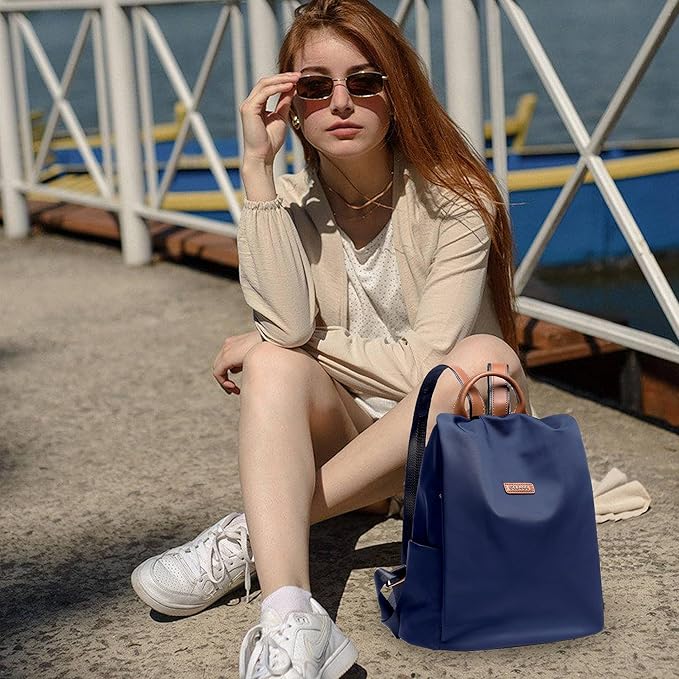 Women's Backpack Purse Nylon Anti-theft Casual Water Resistant Lightweight Small Shoulder Bags 2026 for Travle Cute Fashion Camping Bag for Work Daily Going Out Dackpack Ladies Navy Blue