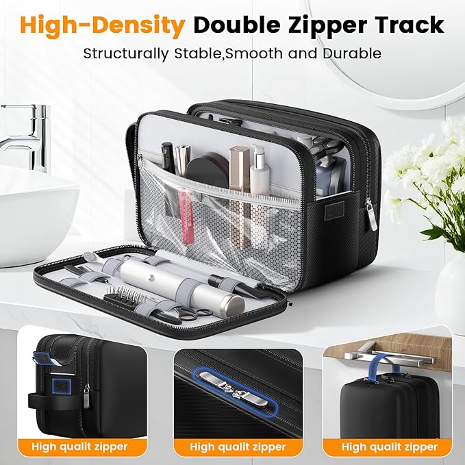 Toiletry Bag for Men, Water-Resistant Mens Toiletry Travel Bag & Tactical Shower Bag, Toiletries Travel Bag Storage for Grooming Accessories, Toiletry Bags for Travel Gym Dorm