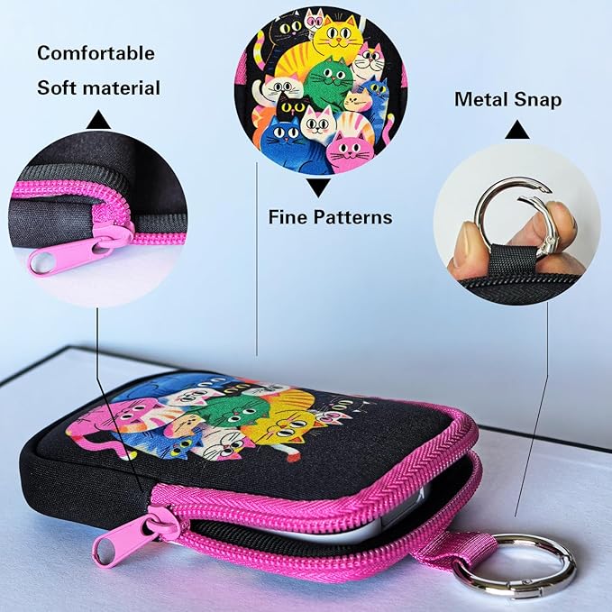 Neoprene Hand Sanitizer Holder Compatible with Touchland, Shockproof Protective Sleeve with Zipper & Snap Hook, Travel Case