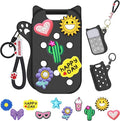 Mlife Hand Sanitizer Spray Case for Touchland Silicone Touchland Case Cat Silicone Case compatible with Touchland Power Mist 1FL OZ/30ML with Keychain &10Pcs Charms(Black)
