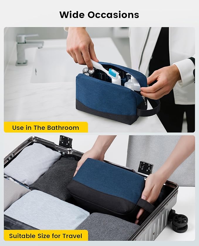 Vorspack Travel Toiletry Bag - Water Resistant Toiletry Bag for Men Travel Bag for Toiletries, Accessories - Navy Blue