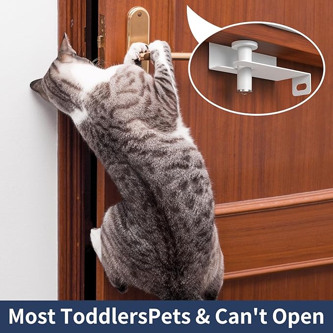 Child Proof Door Top Lock - Dahuiby Kids Safety Door Lock Made of Durable Metal - Adjustable Sliding Top Door Lock for 0.6-2.2" Thick Doors - Can Open Door from Both Sides