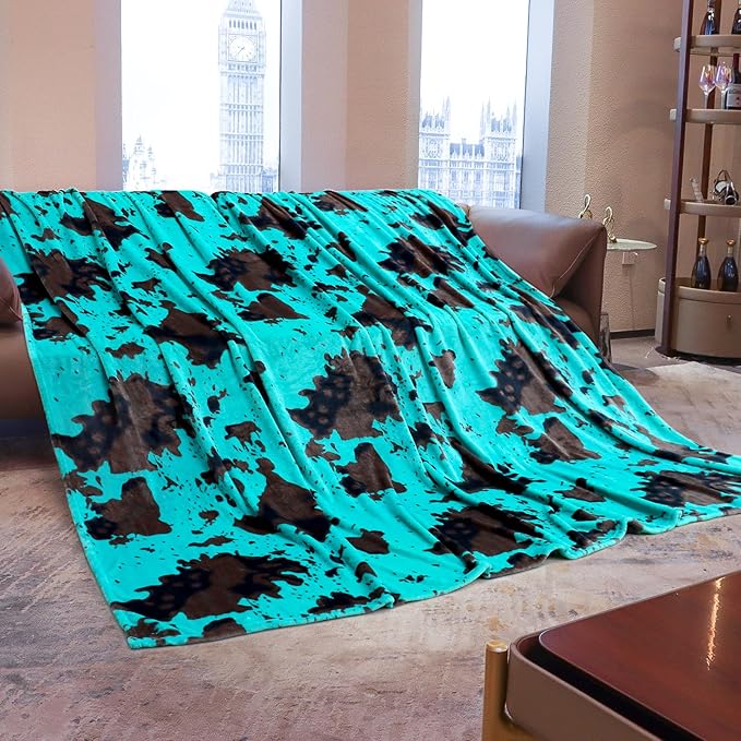 SEEGU Teal Throw Blanket King Size - Extra Large Lightweight Country Style Cozy Fleece Throws for Couch & Bed, Teal Decor for Living Room & Dorm - Warm Turquoise Gifts for Women, Couples 90"x108"