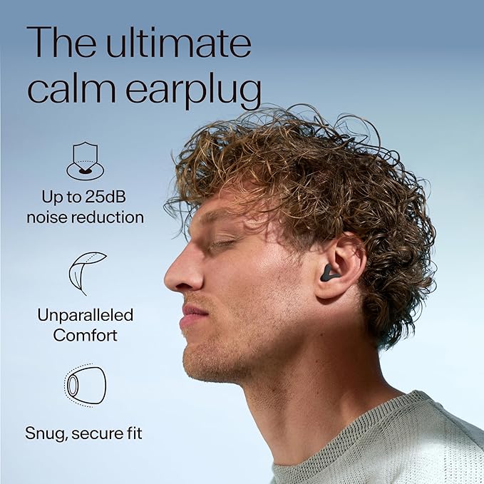 Alpine Silence Earplugs for Sleep, Focus & Travel - V-Shape Snug Fit & Soft Oval Tips – 4 Sizes XS/S/M/L - Comfortable, Reusable Hearing Protection - up to 25dB – Black