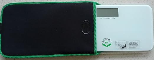 NewlineNY White Mini Bathroom Scale with Travel Protection Case SBB0722M-WH + NYMSS101BG