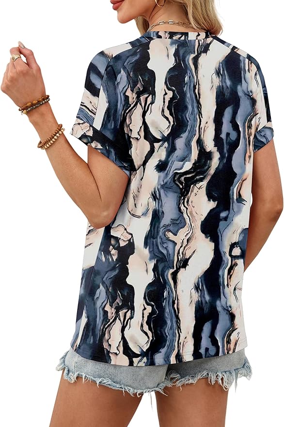 WIHOLL Womens Tops Short Sleeve Shirts Summer Outfits 2026 Spring Dressy Casual Clothes Clothing