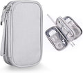 Bevegekos Electronics Accessories Organizer Pouch Bag, Designed for Power Adapter/Charger/Cables/Mouse, for Travel (Light Grey)