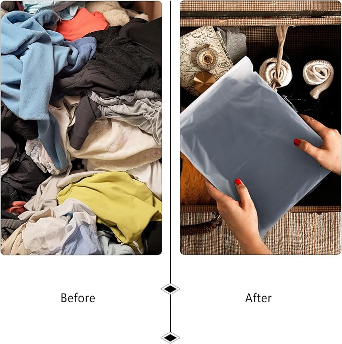 20 Pcs Travel Storage Bags for Luggage Organizer Bags, Clothes Packaging Ziplock Bag, Plastic Waterproof Resealable Compression Zipper Packing Bag for Travel Suitcase Clothing Shoes(4 Sizes)