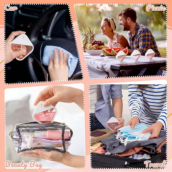 3 Pcs Power Mist Hydrating Hand Sanitizer Spray Bulk Travel Size Hand Sanitizer Spray Pocket 1 oz Square Card Bottle for Daily Use Nurse Teacher Staff Employee Office Gifts for Mother's Day