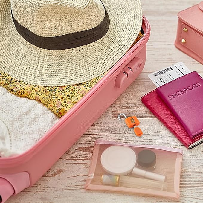 4PCS Luggage Locks, Kaloo Small Mini Suitcase Padlock Locks with Keys, Strong Copper Lock Core with Plastic Shell (Unique Icon Patterns for Effortless Lock Matching)