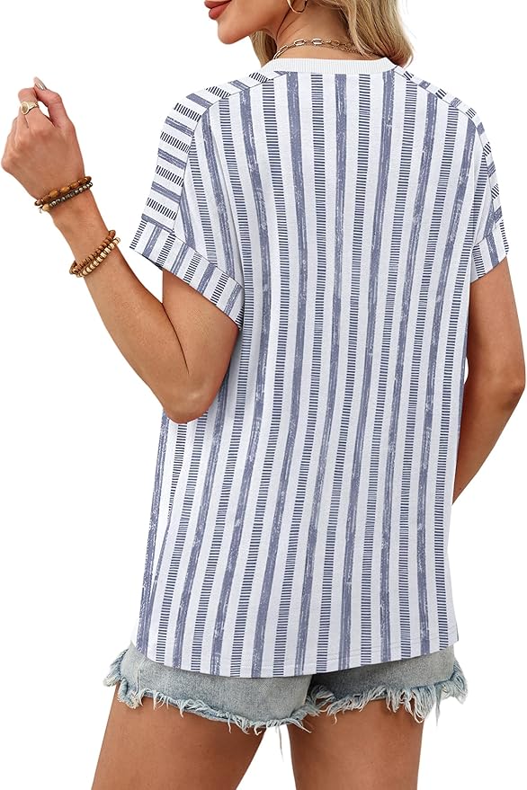 WIHOLL Womens Tops Short Sleeve Shirts Summer Outfits 2026 Spring Dressy Casual Clothes Clothing