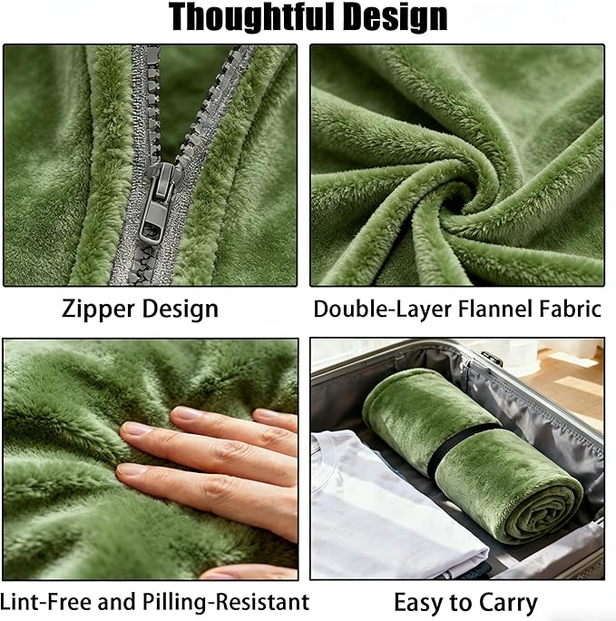 SNZ Wearable Blanket for Womens and Mens, Comfy Flannel Poncho, Snuggie Warm Shawl Wraps for Women, Birthday Gift Ideas