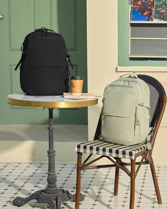 LOVEVOOK Laptop Backpack for Women Men with Giant Tumbler Holder - 17.3Inch Work Computer Travel Backpack with Laptop Compartment, Water Resistant, Cute Commuter College Teacher Nurse Purse Bag,Green