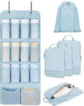 BAGSMART Hanging Compression Packing Cubes for Closet Organizers And Storage, 6 Set Suitcase Organizer Bags Set, Cruise Travel Essentials for Women | Hanging, Compression, Packing Cubes, for Women