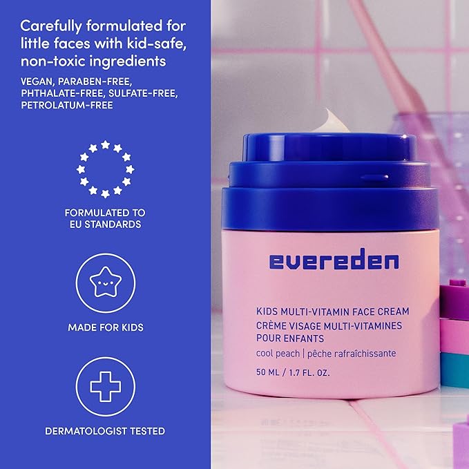Evereden Kids Travel Set: Clean & Vegan 5-Piece Skin & Hair Care Set for Kids |Kids Face Cream, Face Wash, Detangling Shampoo, Conditioner & Spray With Travel Bag | Stocking Stuffers for Kids