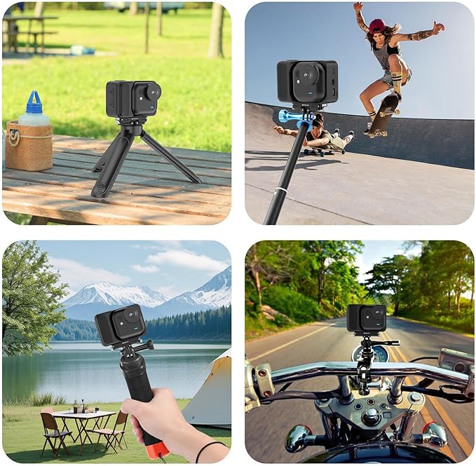 PULUZ Quick Release Mount for Insta360 GO Ultra,Magnetic Aluminum Alloy Foldable 2-Prong and 1/4 Thread Expansion Stand Fixed Holder Base Bracket for Insta360 GO Ultra Camera