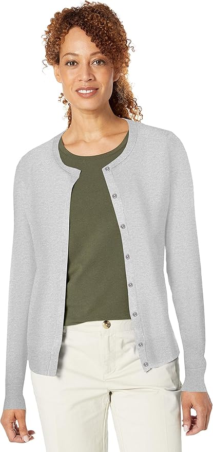 Amazon Essentials Women's Lightweight Crewneck Cardigan Sweater (Available in Plus Size)