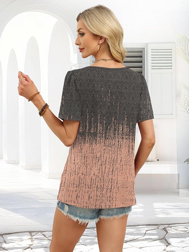 WIHOLL Womens Summer Tops Short Sleeve Shirts Square Neck Spring Outfits 2026 Fashion Clothing Blouses